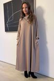 Sola Smart Tech Zip Cowl Dress Mocha